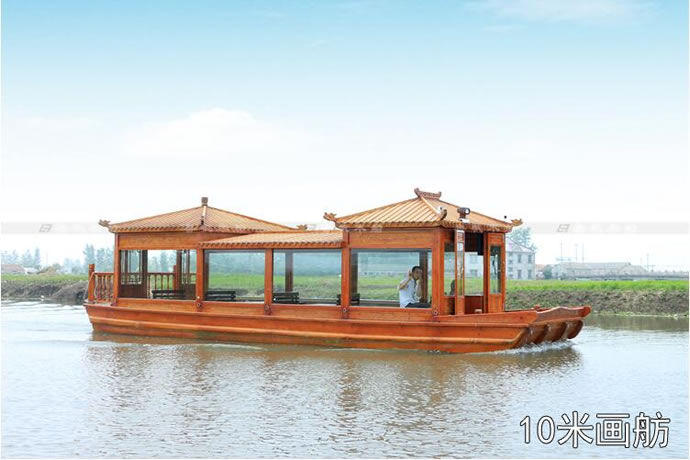 廠(chǎng)家直銷(xiāo)大型仿古電動(dòng)觀(guān)光游船 餐飲船 公園景區(qū)畫(huà)舫木船